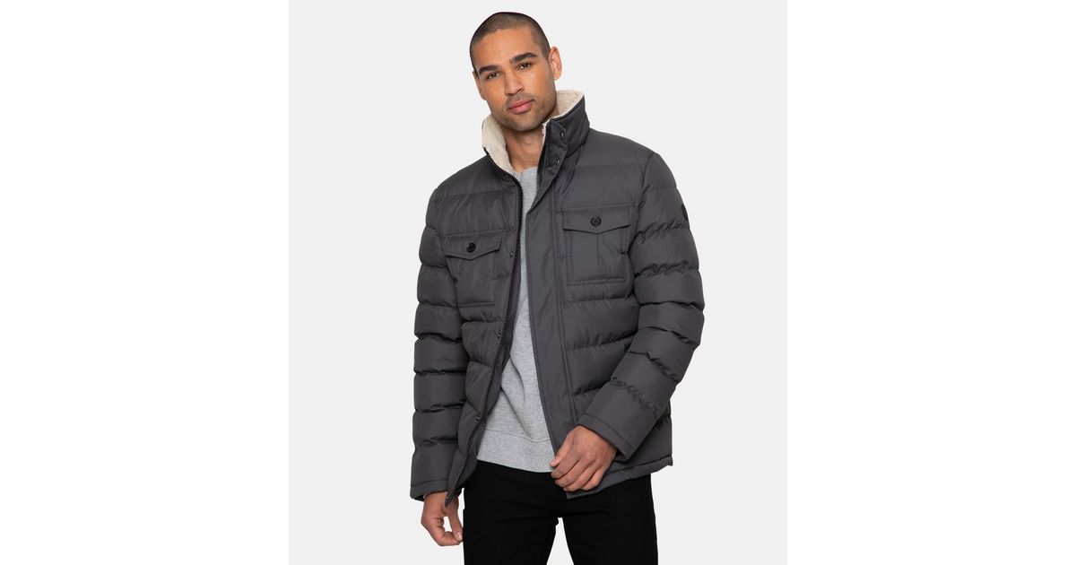 Threadbare Dark Grey Padded Jacket | New Look
