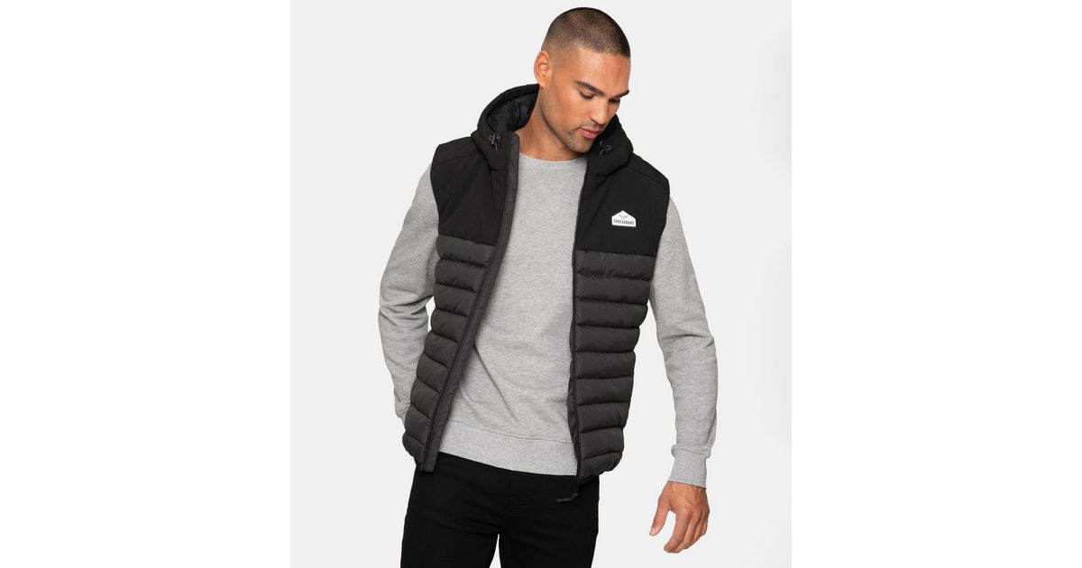 Threadbare Black Hooded Padded Gilet New Look