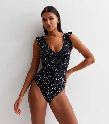 50s Classic Polkadot One Piece Swimsuit in Red and White