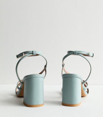 Pale Blue Strappy Block Heel Sandals New Look