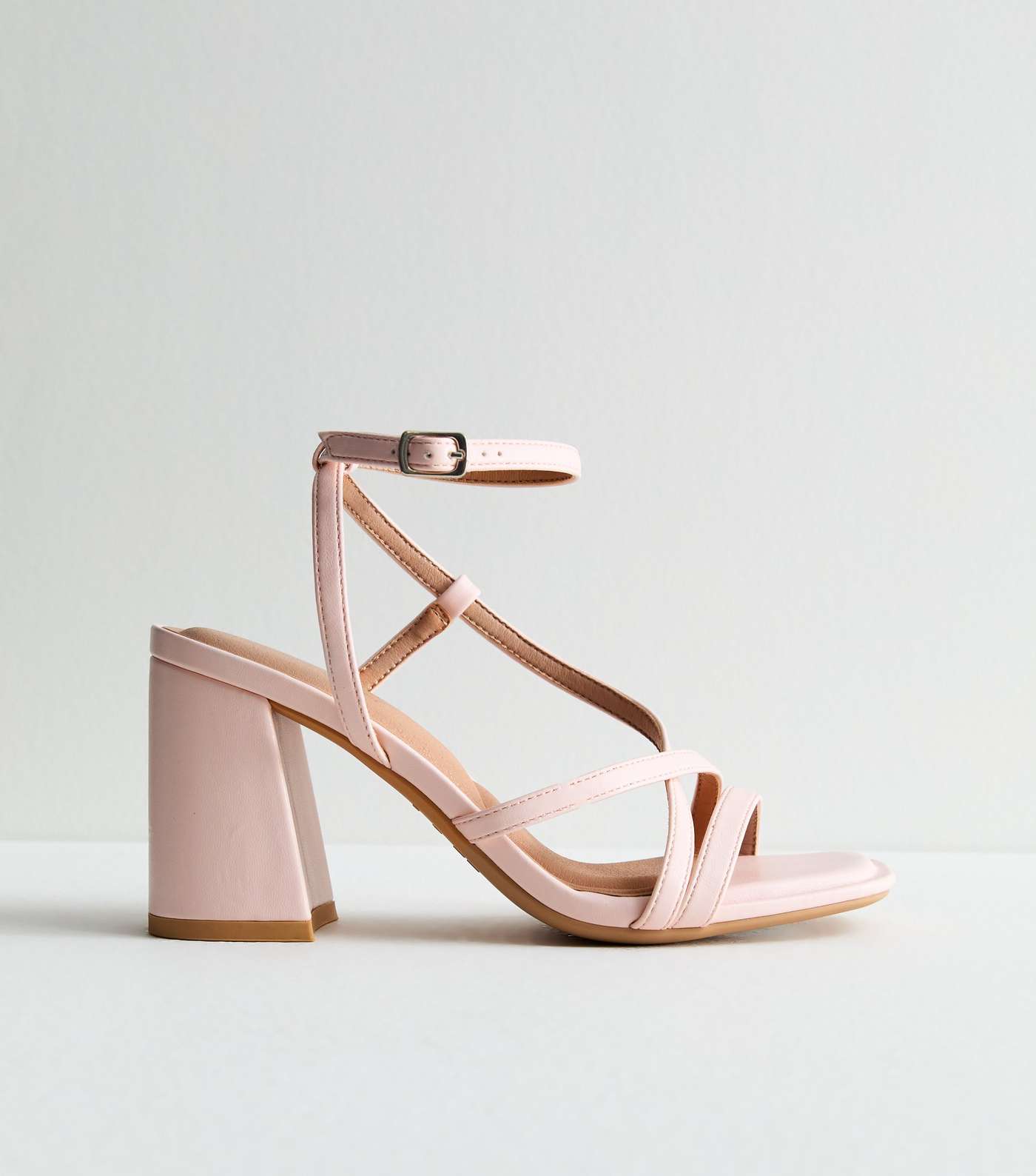 Pink Strappy Block Heel Sandals Image 3