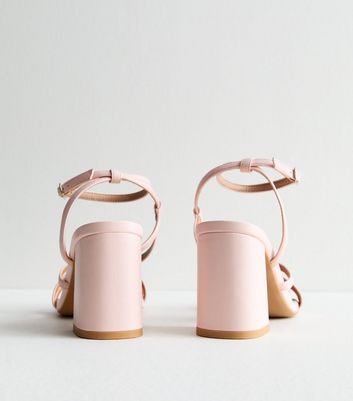 Pink Strappy Block Heel Sandals New Look