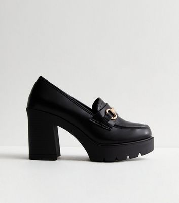 Chunky high sales heel loafers