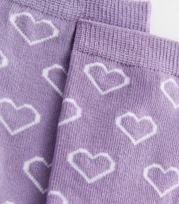 Light Purple Heart Socks New Look