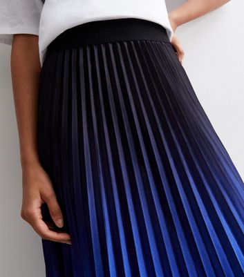 ONLY Blue Ombre Pleated Midi Skirt New Look