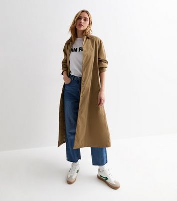 ONLY Tan Cord Collar Trench Coat New Look