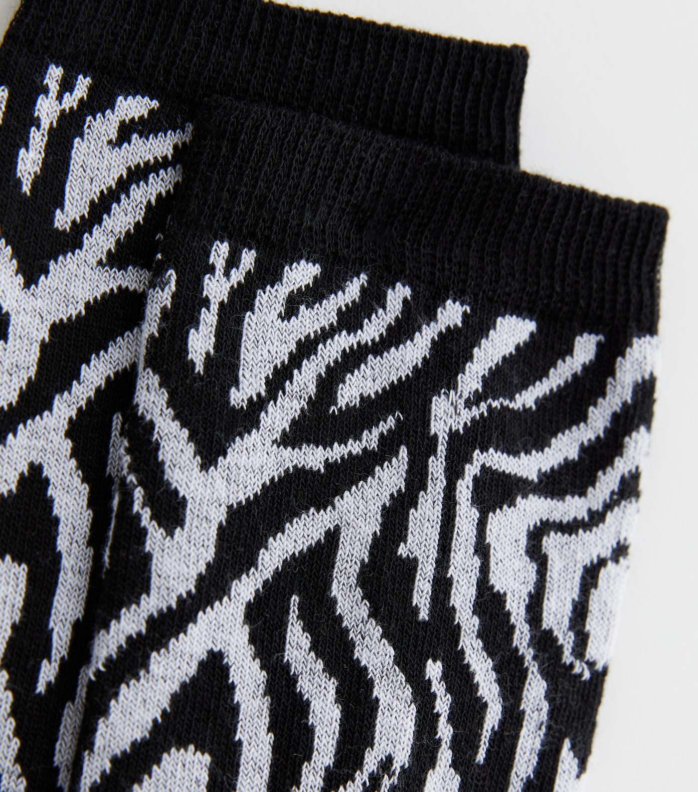 Black Zebra Print Socks Image 2
