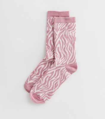 Pink Zebra Print Socks