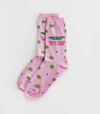 Lilac Two Peas in a Pod Logo Socks