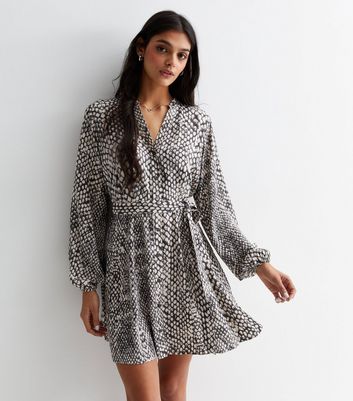 New look snake 2024 print wrap dress