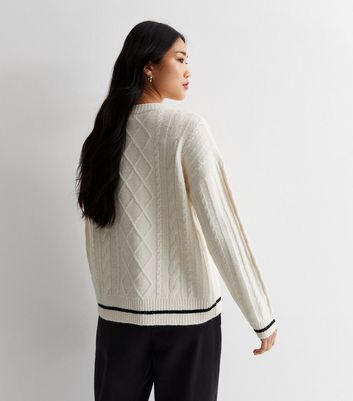 Off white cable sales knit sweater