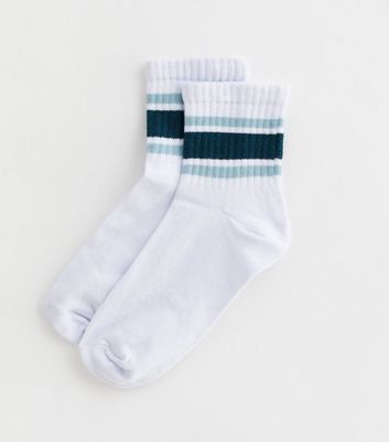 White Stripe Tube Socks New Look