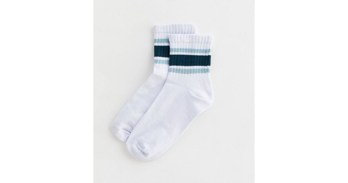 White Stripe Tube Socks New Look