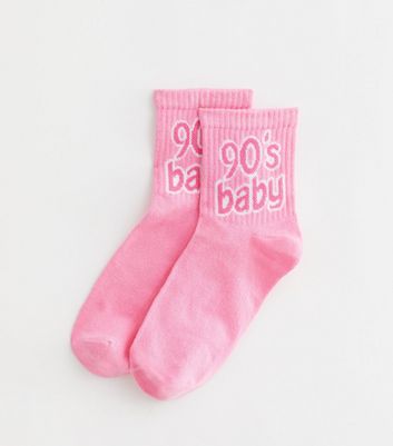Bright Pink 90s Baby Tube Socks New Look