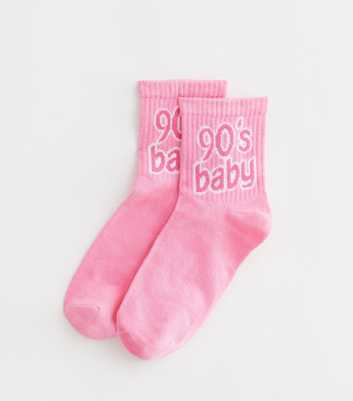 Bright Pink 90s Baby Tube Socks