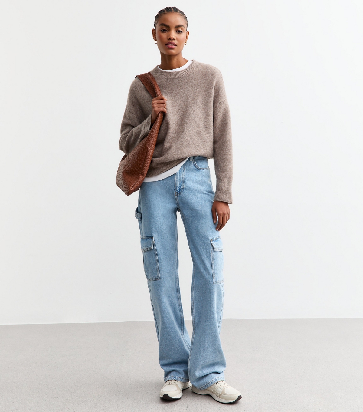 Women's Tall Blue Cargo Jeans New Look