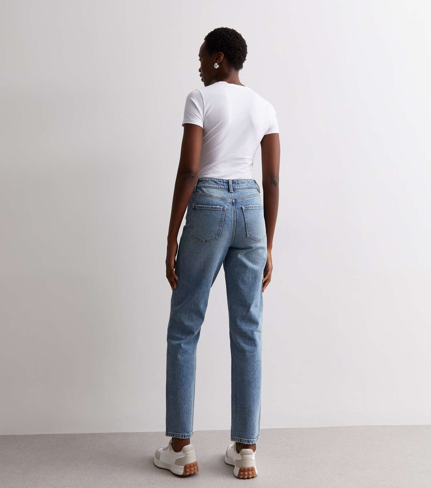 Tall Blue Ripped Knee Tori Mom Jeans Image 5