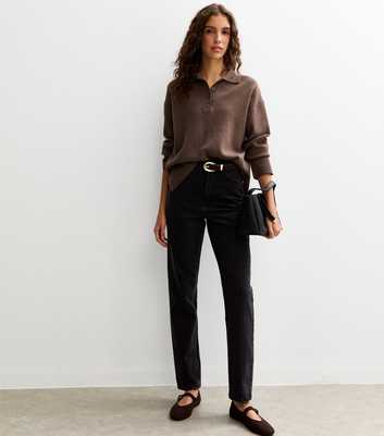 Tall Washed Black High Waisted Mom jeans