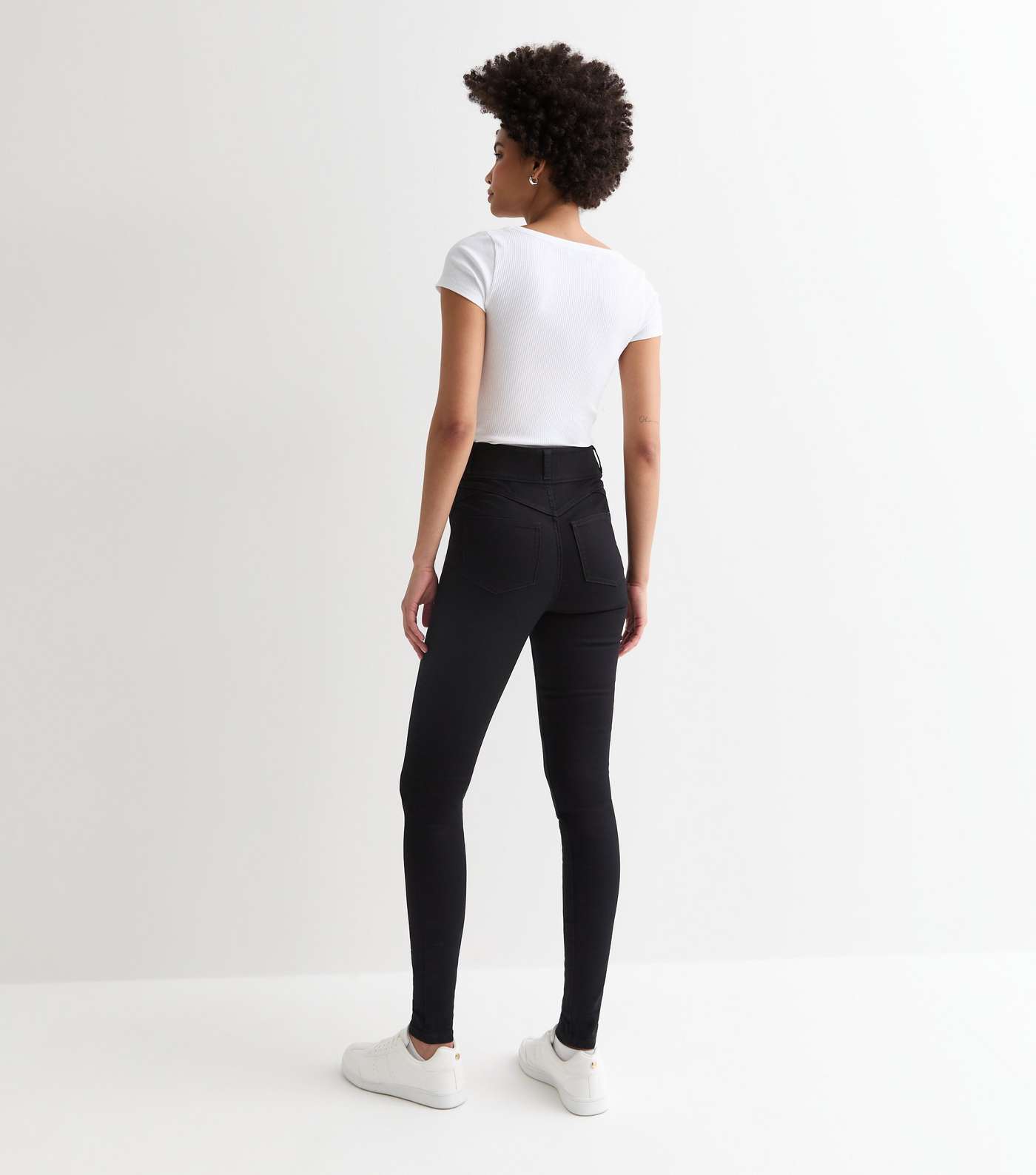 Tall Black High Waist Yazmin Skinny Jeans Image 6