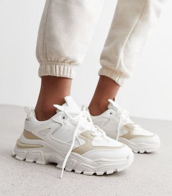 Ladies chunky white trainers online