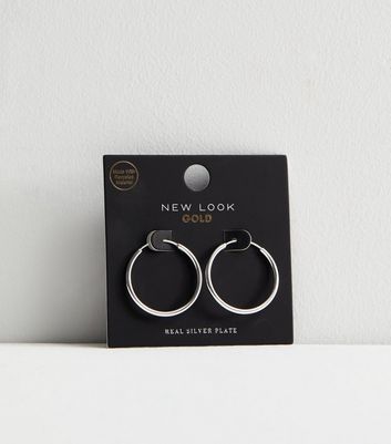 Gold ^ Silver Endless Hoop Earrings buy 30mm