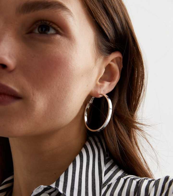 Silver Flat Hoop Earrings
