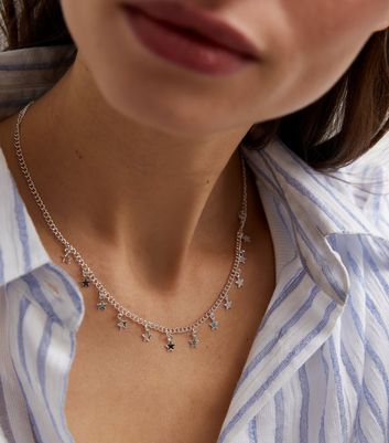 Star choker necklace on sale silver