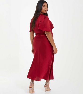 Dark red midi clearance dress