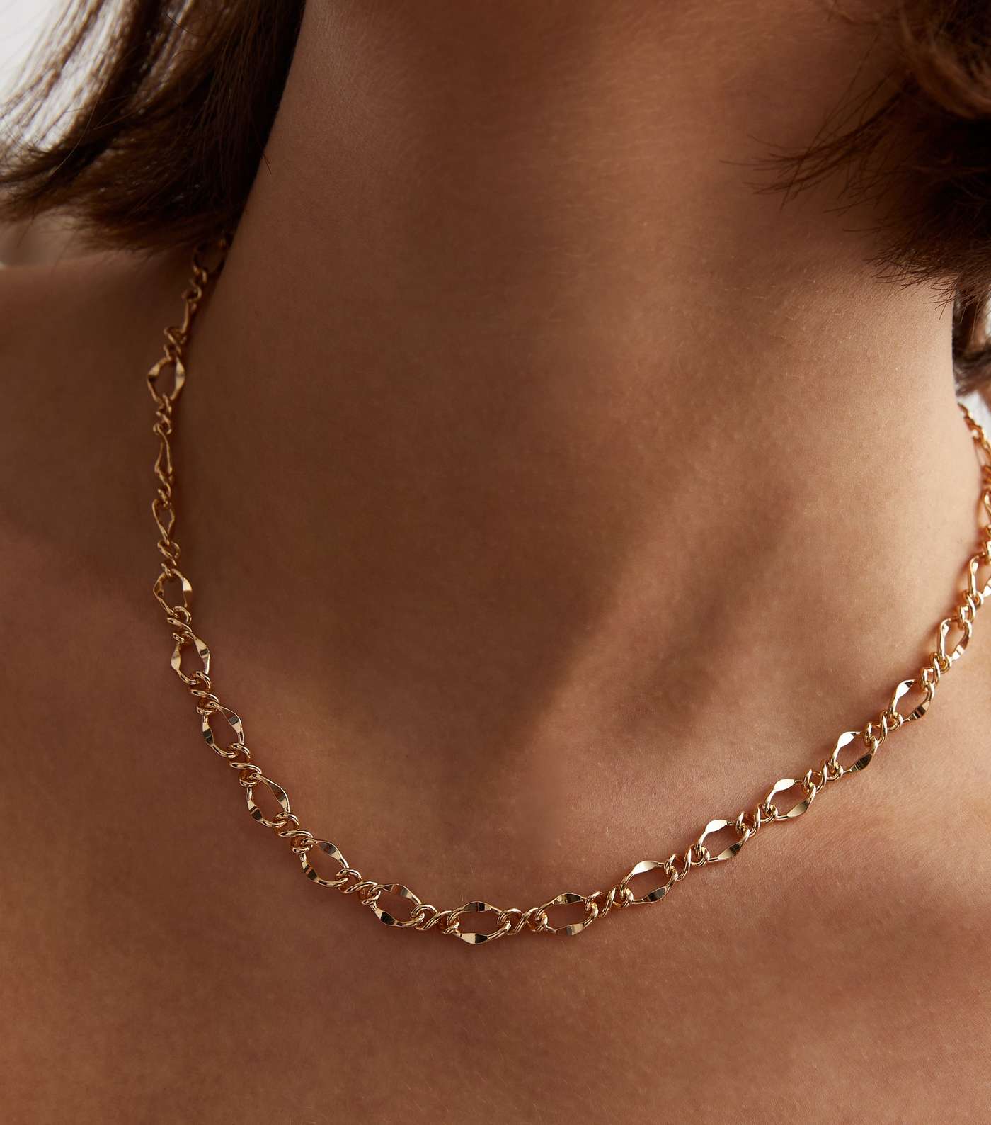 Gold Twist Chain Necklace