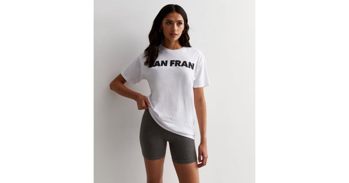 Dark Grey Acid Wash Seamless Cycling Shorts New Look