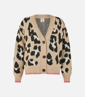 Yumi Brown Leopard Print Knit Cardigan | New Look