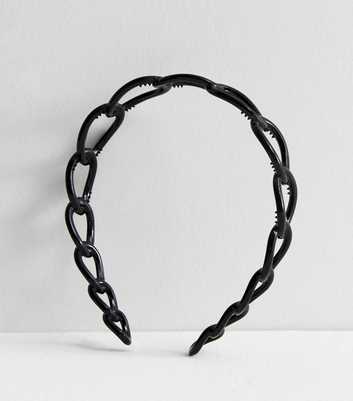 Black Shiny Link Headband