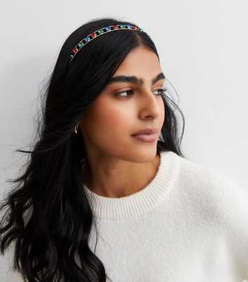 Multicoloured Metal Gem Headband