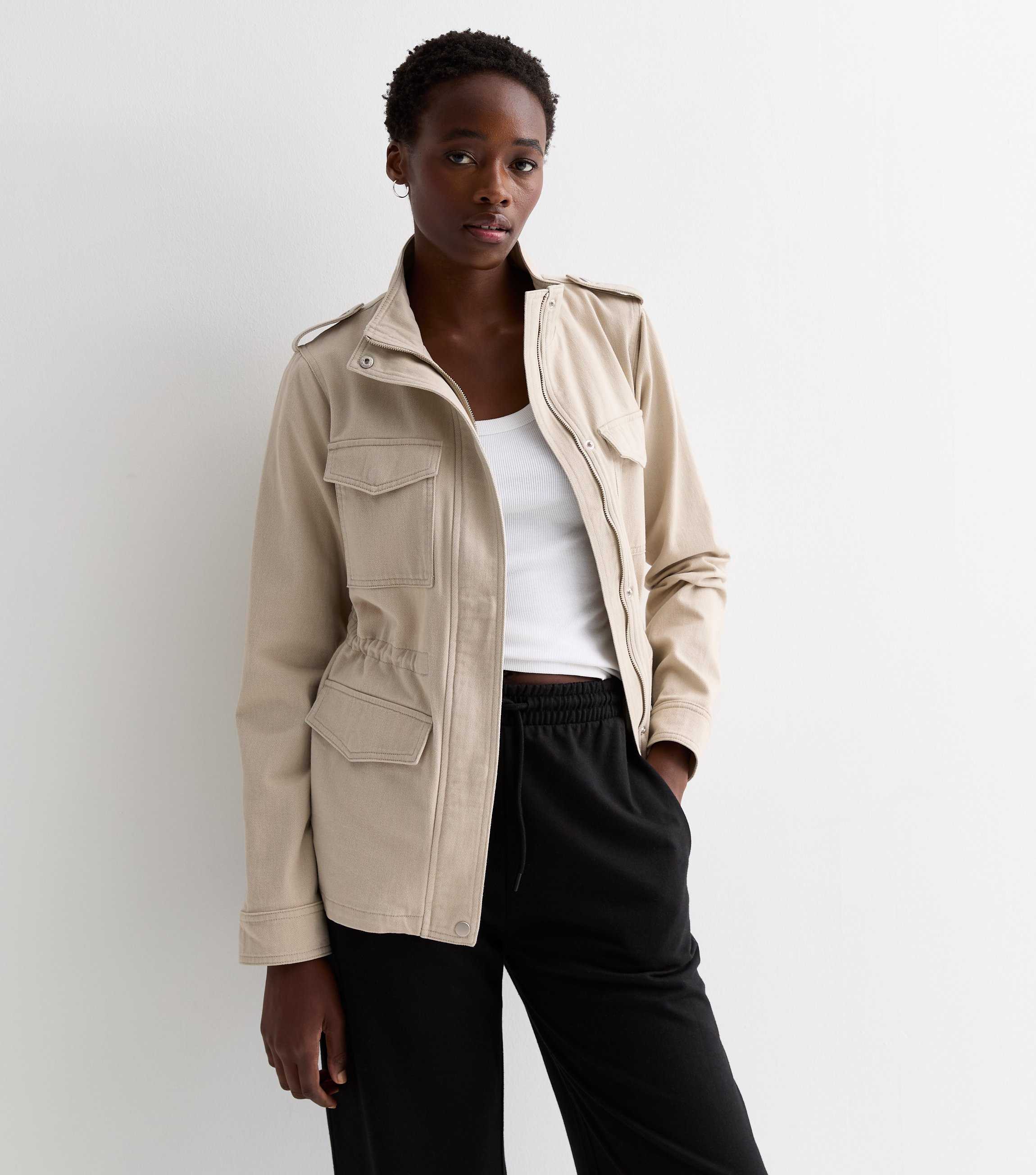 Women's Casual Lightweight Denim Blazer – Grey Button Up Jacket – Sizes 8-16
