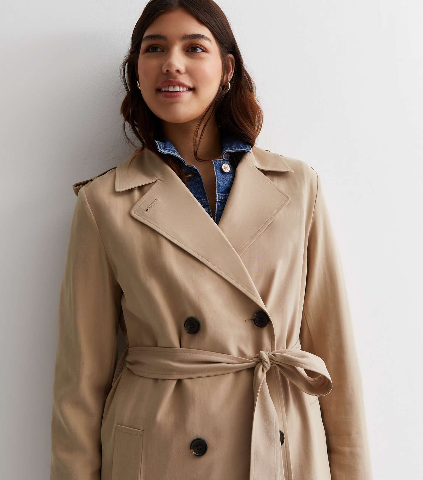 Tall Stone Belted Longline Trench Coat Image 2