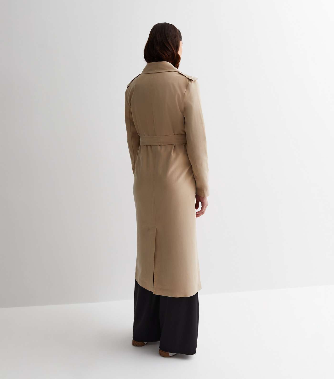 Tall Stone Belted Longline Trench Coat Image 4