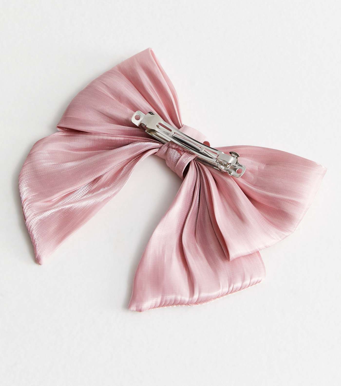 Pink Satin Bow Hair Slide Image 3