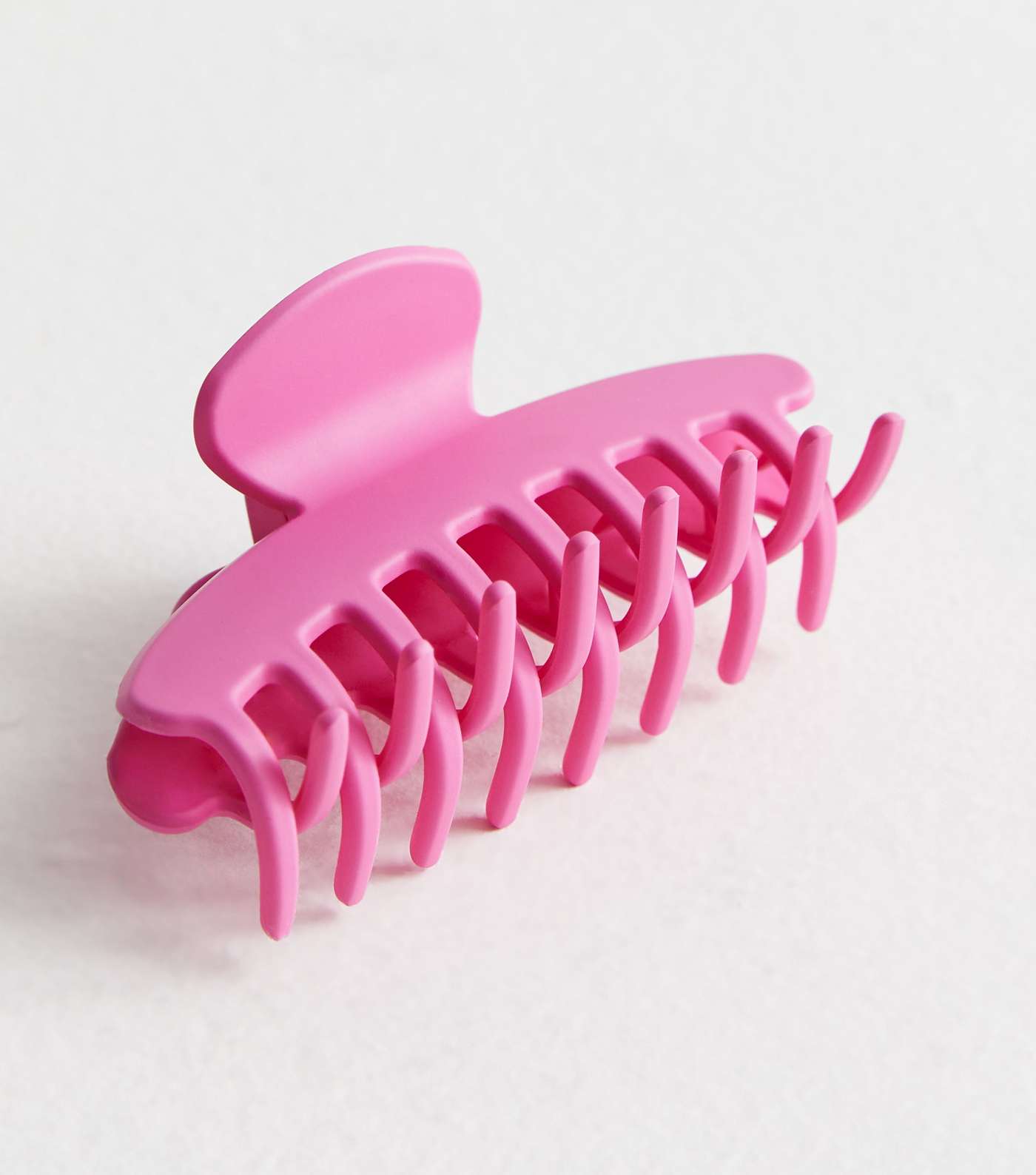 Bright Pink Matte Banana Hair Claw Clip Image 2
