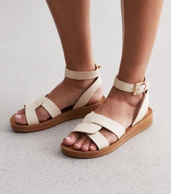 Cork footbed sandals with ankle clearance strap