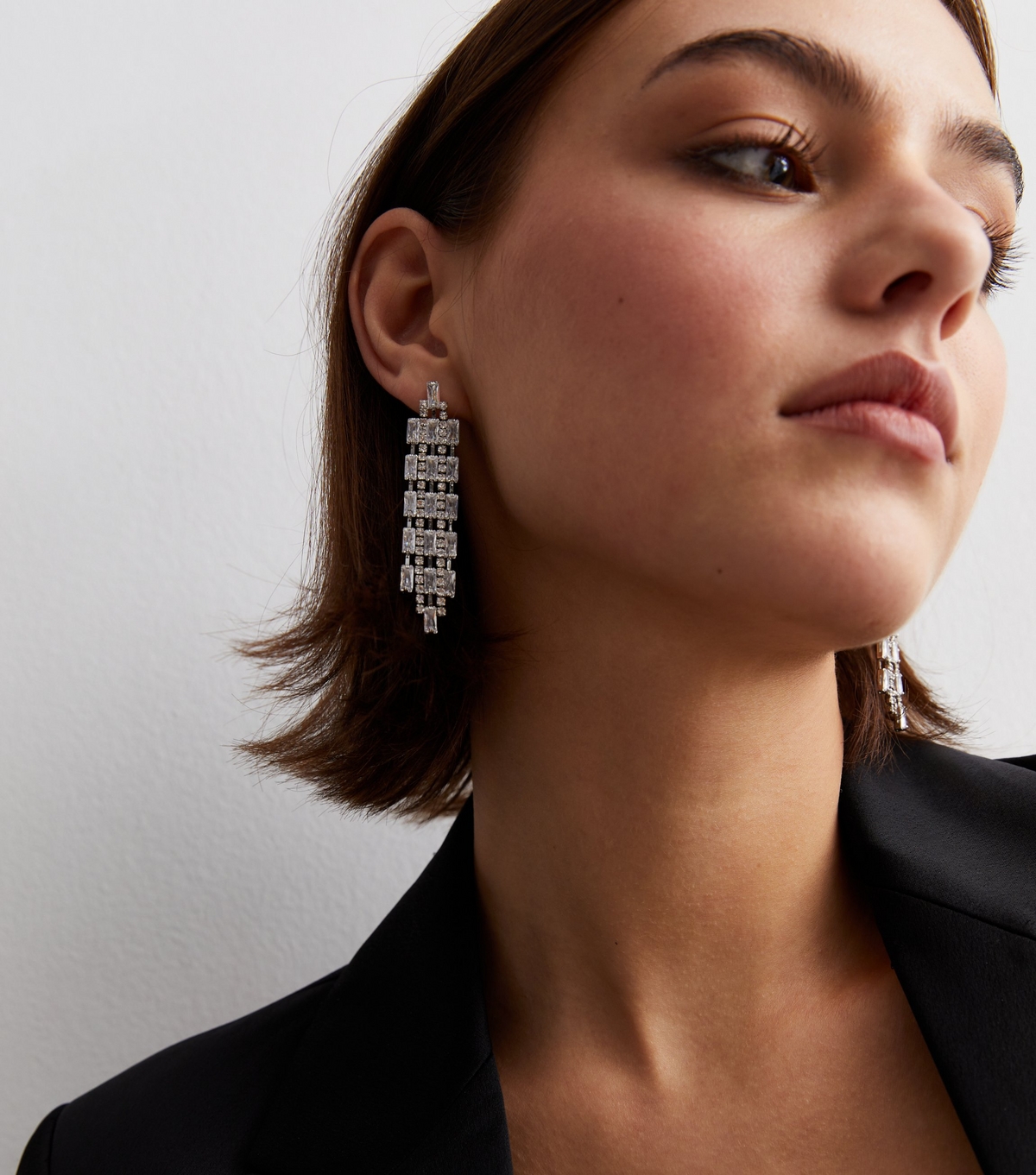 Diamanté Baguette Tassel Earrings New Look