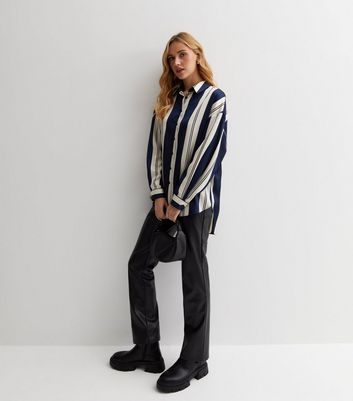 Black and white 2025 striped high low shirt