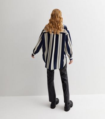 Black and white 2024 striped high low shirt