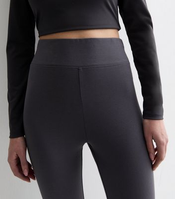 Grey High Waist Flared Leggings