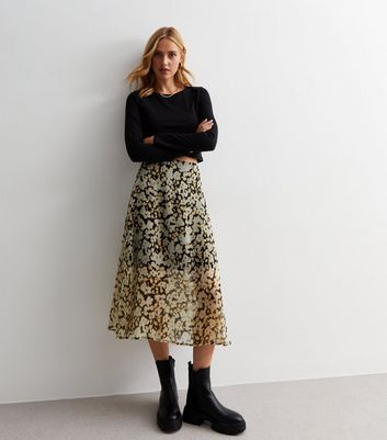 Leopard chiffon skirt sale