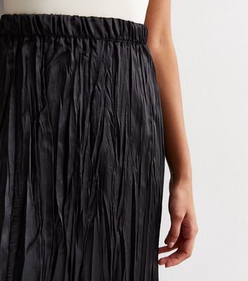 Long black pleated 2024 skirt new look