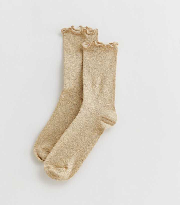 Gold Glitter Frill Socks