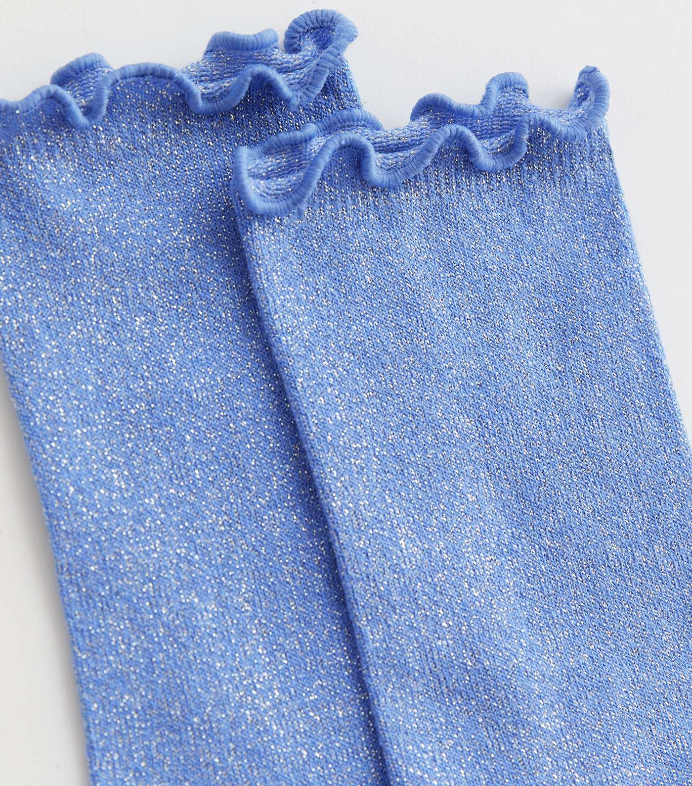 Blue Glitter Frill Socks Image 2