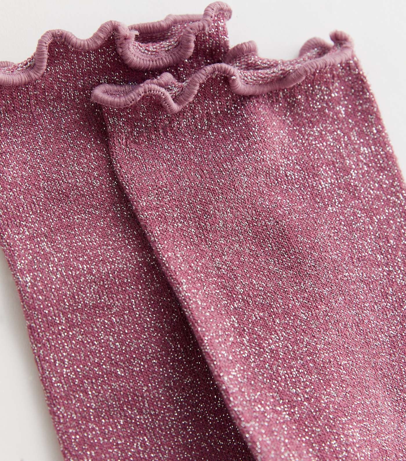 Mid Pink Glitter Frill Socks Image 2