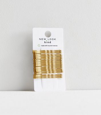 30 Pack Gold Hair Grips New Look