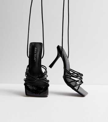 Public Desire Black Strappy Heeled Sandals